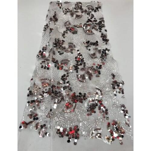 African Tulle Lace Fabric 2020 High Quality Lace Fabric French Nigeria Sequin Mesh Sewing Lace Fabric R4008