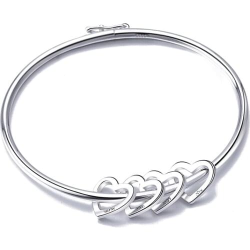 Xiaojing 925 Sterling Silver Personalized Bracelet Customized Engrave Name Girlfriend Bracelets for Men or Lady Anniversary Gift