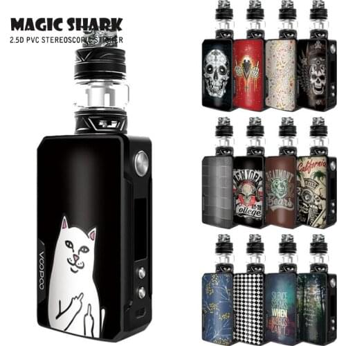 Magic Shark Skull Flower Motorcycle Cat Lion Matte PVC Cover Film Sticker Case for Voopoo Drag2 Drag 2