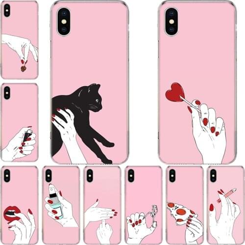 Red Nails Phone Case For Iphone 12 Mini 11 Pro XS Max XR X 8 7 6 6S Plus SE 2020 5 5S SE Cover Shell Coque