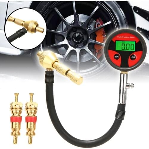 Digital Tire Pressure Gauge Car Bike Motorcycle Tyre Tester Air PSI BAR KPA KGF Meter Deflator Tool 4WD 4x4+2 Tire Cores