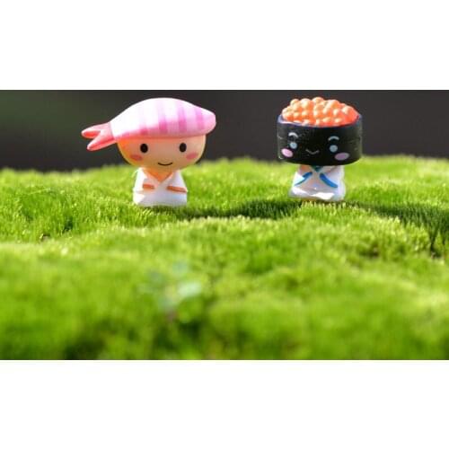 10PCS Sushi Doll Figurine Miniature Figures Mini Fairy Garden Decoration Cake Ornament Animal Statue Resin Craft Toy Figurine