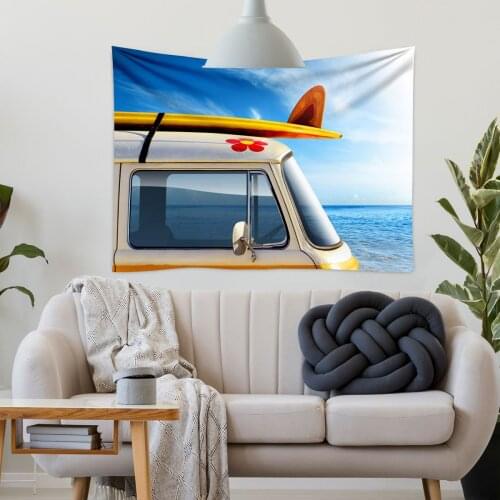 GT076 Happy Travel Bedside Background Cloth INS Hanging Cloth Net Red Cloth Tapestry Room Dormitory bu yi hua Decoration