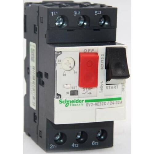 GV2-ME32C 24-32A GV2ME32C GV2ME32 Motor circuit breaker, TeSys GV2, 3P, 24-32 A, thermal magnetic, screw clamp terminals