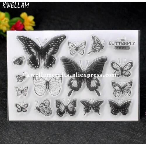 THE BUTTERFLY COLLECTION Scrapbook DIY photo cards account rubber stamp clear stamp transparent stamp 11x16cm 7063028