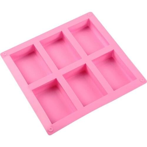 6 Cavity Soap Molds Rectangle Handmade Soap Mould Silicone Cake Decorating Tools Soap Making Craft for Home Bathroom Soap Forms
