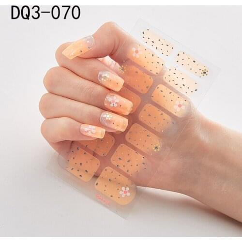 Lamemoria 14 Tips/Sheet Nail Art Decorations Solid Color Stickers Self-adhesive DIY Decals Tips Nail Art Stickers