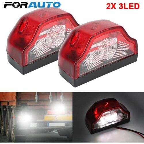2Pcs 12V-24V E9 Car Number Lamps Car License Plate Light 3 LED for Waterproof Lorry Truck Trailer White Light Car Accessories