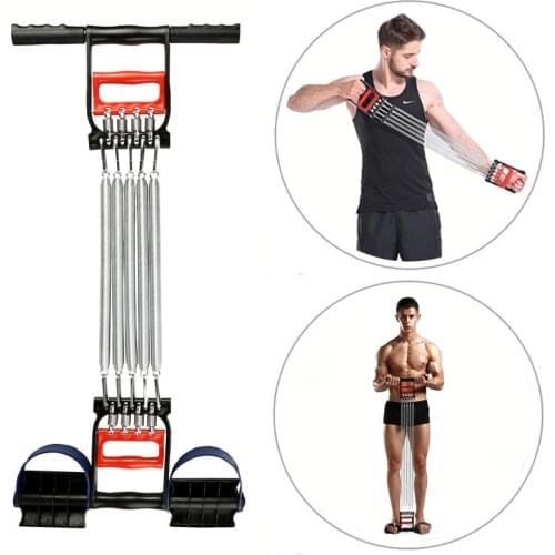 Multifunctional pedal spring three use tension device grip strength chest expansion arm exercise fitness machine