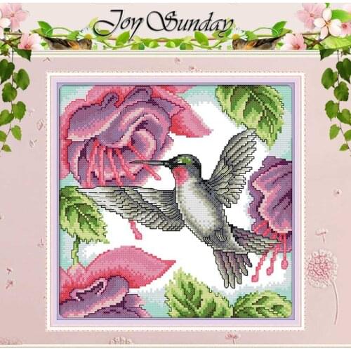 Hummingbirds Animals patterns counted 11CT 14CT Cross Stitch Set DIY wholesale Cross-stitch Kit Embroidery Needlework Home Decor