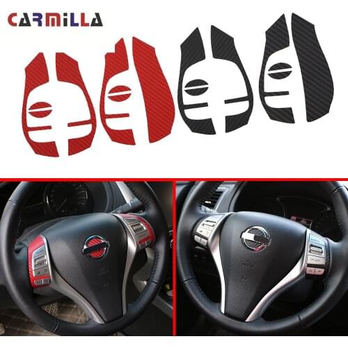 Carbon Fiber Steering Wheel Panel Sticker for Nissan X-trail Xtrail T32 Rogue 2014-2020 Car Steering Wheel Decoration Stickers