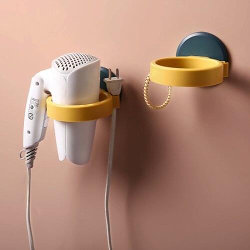 Wall-mounted Hair Dryer Holder Rack Plastic Bathroom Storage Shelf Stand Hairdryer Holder Organizer For Hairdryer Shelf Organize