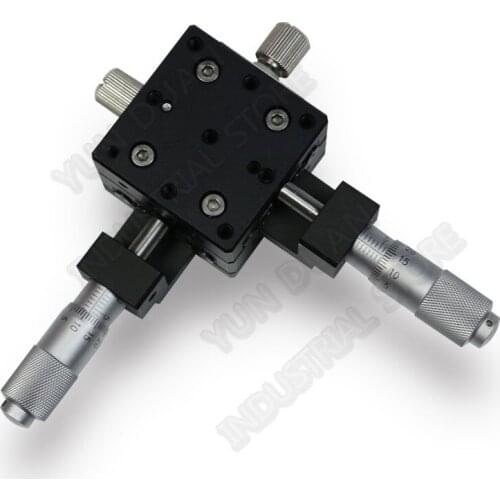 XY Axis 40*40mm Trimming Station Manual Displacement Platform Cross Roller Guide Way Linear Stage Sliding Table LY40-C
