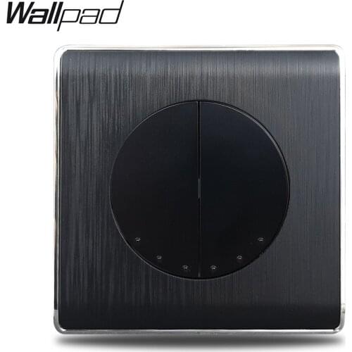 2 Gang 3 Way Intermediate Switch Wallpad Black Brushed Plastic Cross Stair Electrical Push Wall Light Switch