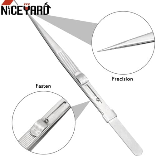 NICEYARD 165mm Repair Tool Adjustable Slide Lock Tweezer Anti Static Precision for Jewelry Electronic Components Holding Tightly
