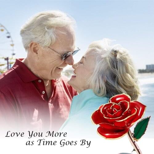 24k Gold Plated Rose With Love Holder Box Gift Valentines Day Mothers Day Gift Flower Gold Dipped Rose For Girls