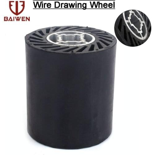 90*100mm OD Rubber Drum Polishing Wheel With Sanding Sleeves Sanding Belt For Wire Drawing Polisher Machine Metalworking