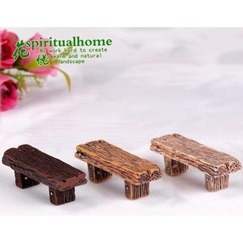 Garden Long Wood Bench Miniature Doll House Decoration Girl Toy Figurine Fairy DIY Furniture Toys Accessories