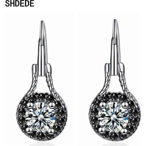 SHDEDE Korean Fashion Hook Earrings Embellished With Crystals From Swarovski Drop Ear Jewelry Bride Wedding Party Gift -X630
