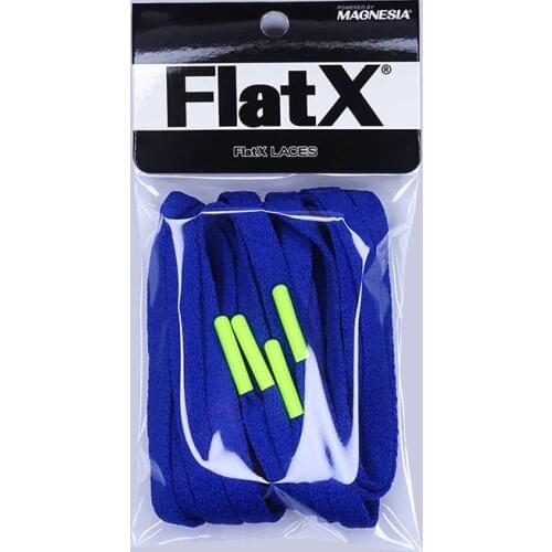 FlatX 8mm Royal Blue/ Neon Green Metal Tips Shoelaces High Quality Professional Sneaker Laces Shoelace Lacet