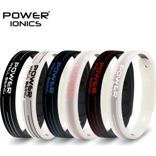 Power Ionics bio health benifits ion balance power therapy silicone sports choker tourmaline germanium wristband bracelet