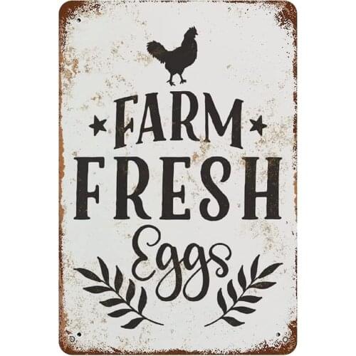 Farm Fresh EggsVintage LookRetro Aluminum Sign Wall DecorVintage MetalTin Sign Wall Plaque Poster for Home Bar Pub Man