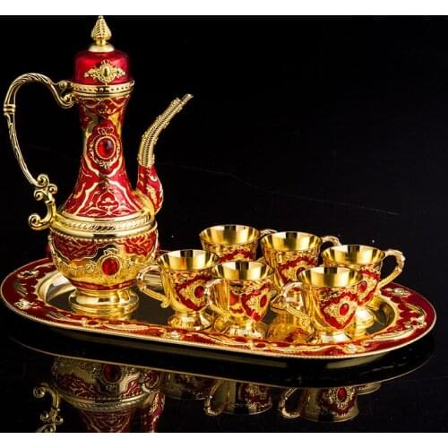 European Wrought Iron WineJug Wine Glass Ornaments Alloy Wine Set Accessories Beautiful Gift Home Livingroom Furnishings Crafts