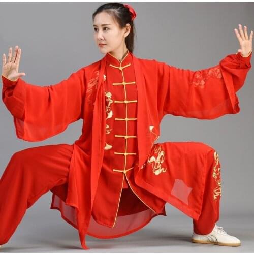 High Quality Tai Chi Taiji Kung Fu Uniforms Chinese Style Embroidery Clothing Shaolin Wushu Morning Exercise Costumes 12427