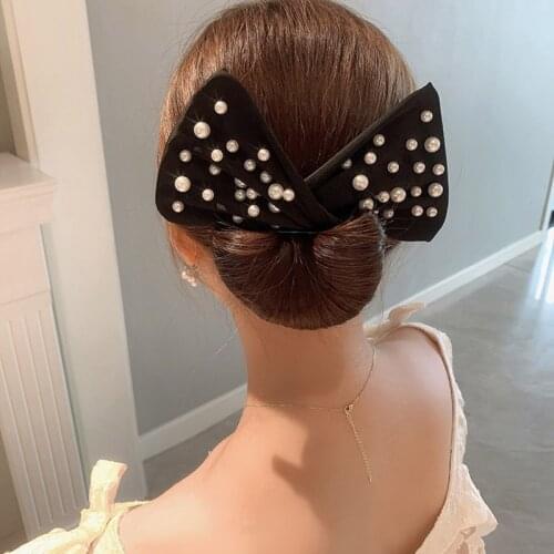 Fashion Pearl Deft Bun Ladies Headband for Women Twist Lazy Ball Hair Band Magic Female Headwear Hair Accessories