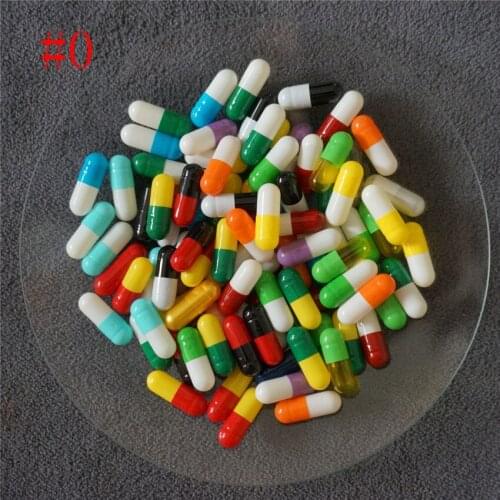 0# 3000pcs 0 size High quality colored hard gelatin empty capsules, hollow gelatin capsules ,joined or separated capsules