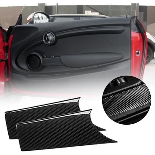 2Pcs Panel Cover Smooth Scratch Resistant Carbon Fiber Interior Door Handle Panel Sticker for MINI F56