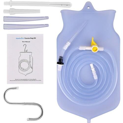 2L Coffee Enema Bag Kit Reusable Silicone Water Colon Cleansing Enteroclysm Detoxified Bowel Bags Vaginal Anal Washing