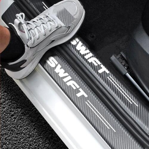 4pcs car sticker threshold Car Door slot Sill Sticker decoration modification to prevent scratches For Suzuki SWIFT Accessories