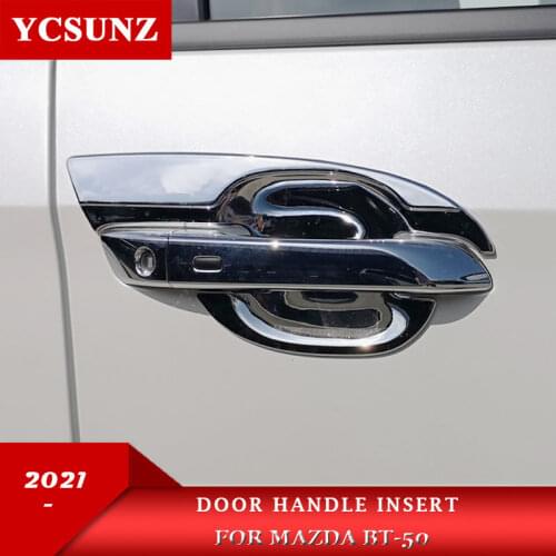 ABS Black Door Handle Bowl Insert Exterior Handle Parts Accessories For Mazda BT-50 2021 Pick Up Truck