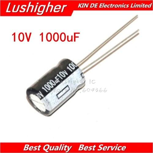 20PCS 10V1000UF 8*12mm 1000UF 10V 8x12 mm Aluminum Electrolytic Capacitor DIP