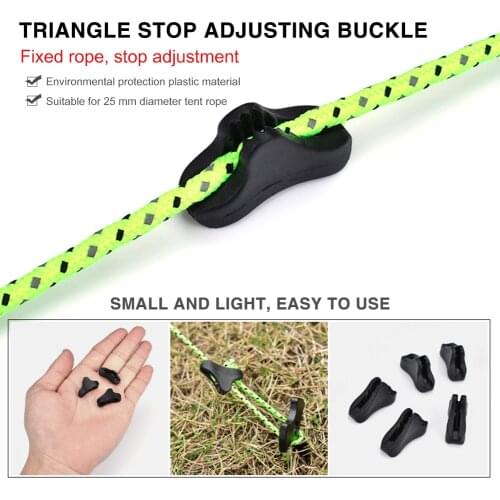 Anti-slip Wind Rope Buckles Triangle Cord Tightener Stopper Adjuster Tool Triangle Cord Tightener Stopper Adjuster Tool Camping