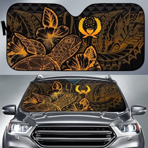 Pohnpei Car Sunshade Interior Front Window Sun Shade Cover SUV Sedan Windshield Protection UV Protector Sun Polynesian Turtle