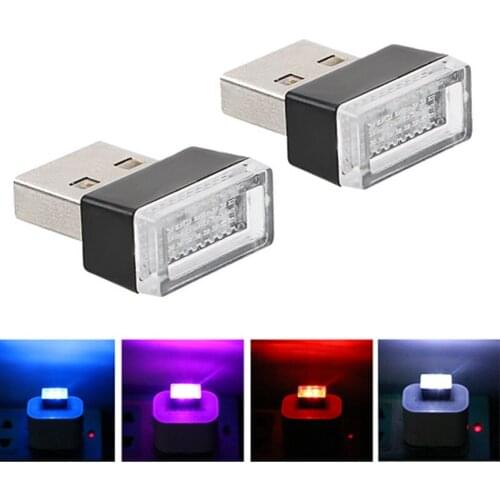 Car styling LED Car USB Atmosphere Light 4 colour Sound Lamp for USB-C Phone Surface Enjoy Football Match Car accessories