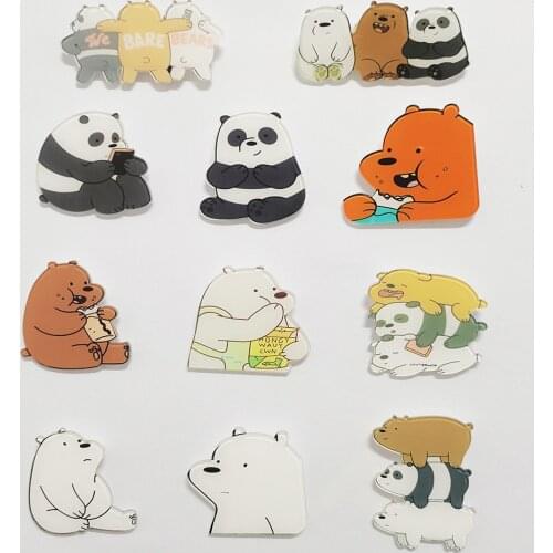 Cute Panda Cartoon Three Brothers Brooch For Women and Friends Funny Panda Enamel Pin Backpack Accessories