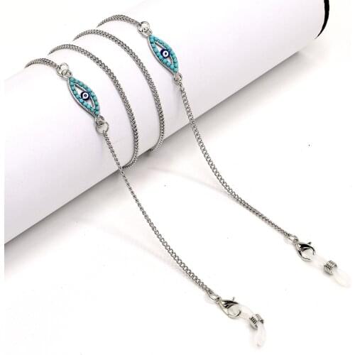 Steel stainless steel chain turquoise eye glasses chain non-fading color-proof non-slip chain glasses chain