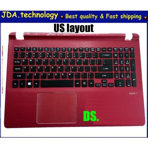 MEIARROW New Laptop palmrest upper case for ACER V5-572g V5-573g V5-552G US keyboard upper cover with touchpad,Red
