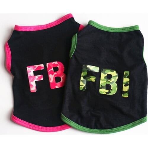 Cheap Pet Clothes For Dogs Letter Printing Cooling Vest Sleeveless Dog T-Shirt FBI Police FBI Grid Clothes Poodle Clothes E