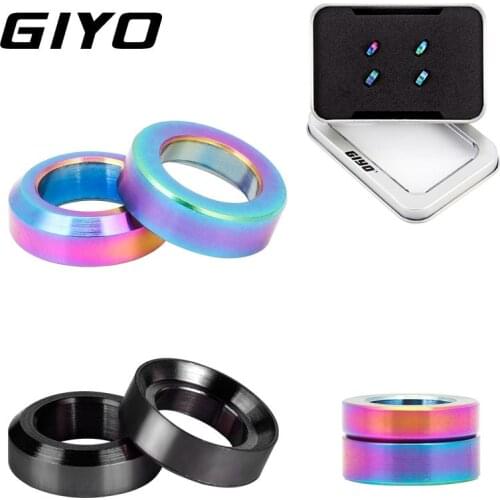 GIYO Bike Disc Brake Caliper Adjusting Washer 4pcs Bicycle Brake Screws Washer M6 Concave Convex MTB Titanium Screws Spacer