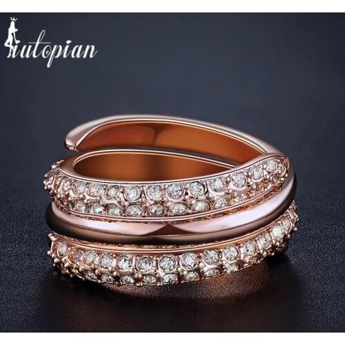 Italina Rigant Double Band Rings Anels For Women Include 2 Pcs Rings Environmental Alloy NO Fade a#RA12309