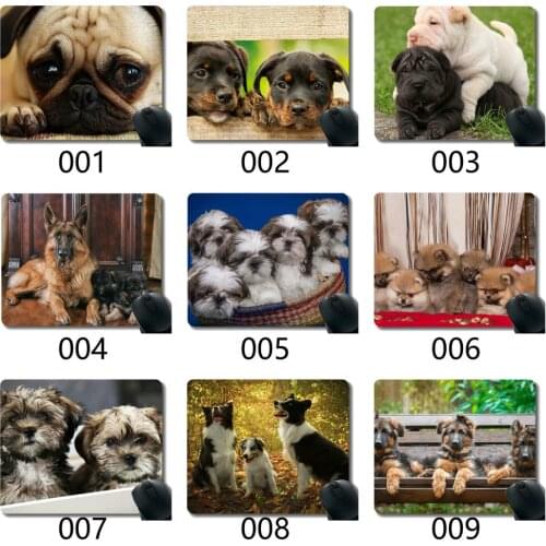 Mouse Pad With Stitched Edge,Dogs Husky Puppy Non-Slip Rubber Base Mousepad