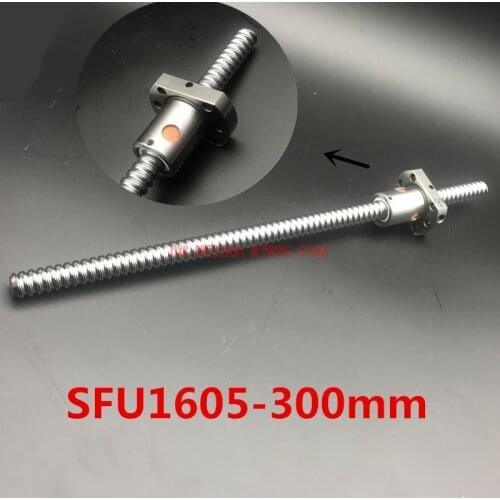 Linear Rail AXK Cnc Router Parts Hot Sale 16mm Sfu1605 300mm Ball Screw Rolled Ballscrew 1pc L With 1605 Ballnut Cnc Parts