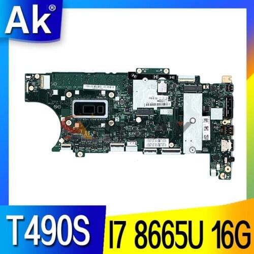 For Lenovo ThinkPad T490S X390 Laptop Motherboard NM-B891 FRU;01HX946 01HX951 CPU;I7 8665U 16G