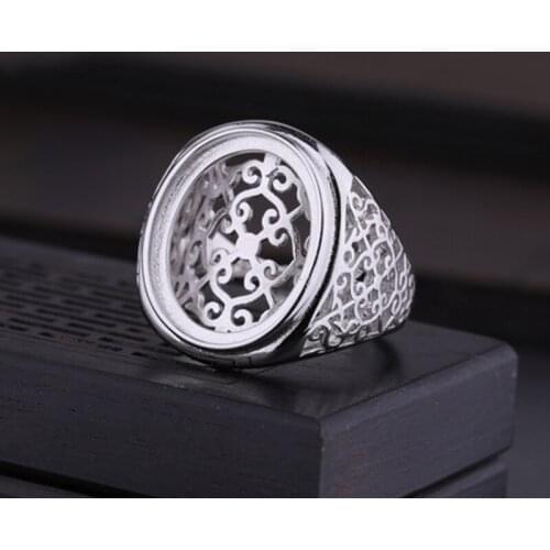 Sterling Silver 925 Men Ring 10x13mm 13x16mm 14x17mm 14x20mm Oval Cabochon Semi Mount Engagement Ring Fine Jewelry Setting