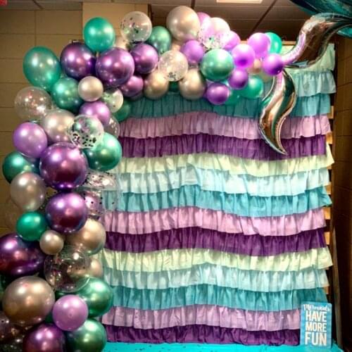 44pcs/set DIY Mermaid Tail Balloon Garland Set Latex Balloons Arch Tool Kit Wedding Baby Shower Decor Birthday Party Decoration