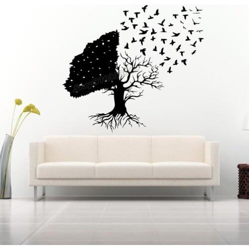 Tree Branch Forest Wall Sticker Room Decoration Decal tree of life roots birds flying away Wall Sticker home Bedroom decor B292